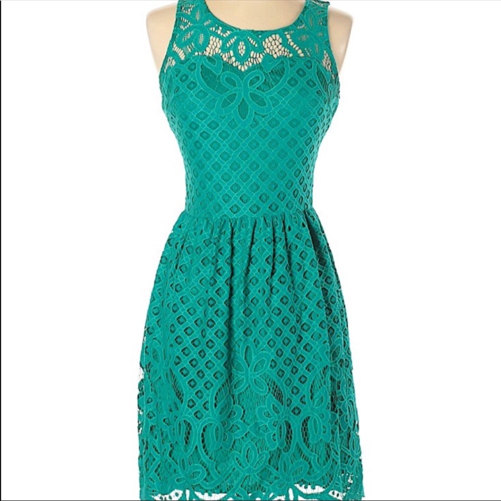 Xhilaration Princess Teal Lace Cocktail Dress